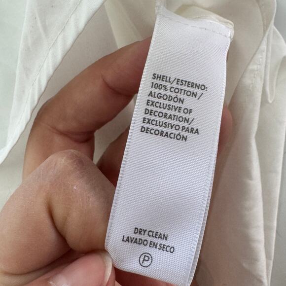 Rebecca Minkoff Top Womens Large White Natalia Button Down Blouse Cottage Cotton - Picture 5 of 9